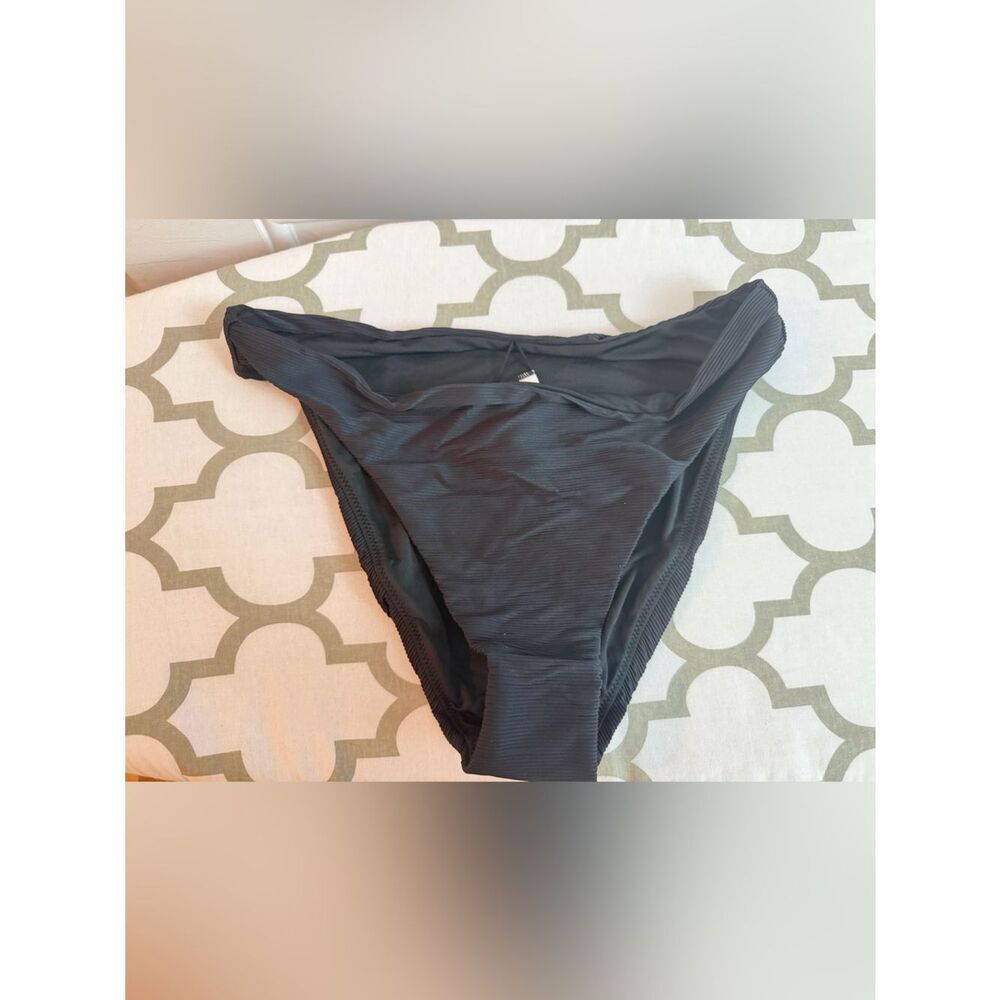 J.Crew Ribbed high-rise cheeky bikini bottom NWT Size M